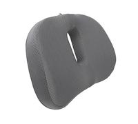Cojín ortopédico para asiento de donut con forma de donut, espuma viscoelástica, superficie de pelo suave, diseño de surcos sin contacto para el hogar, oficina, viajes (gris)