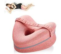 Cojín ortopédico para rodillas, 24,5 x 24,5 x 14,5 cm, espuma de memoria ergonómica, para piernas, cojín entre piernas para dormir, cojines de pierna (rosa)