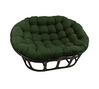 Cojín Papasan Doble Impermeable Al Aire Libre, Cojín Papasan Engrosado Con Lazos, Solo Cojín Papasan, Cojines De Silla De Cesta Colgante Para Patio Jardín (solo Cojín)(Color:Verde oscuro)