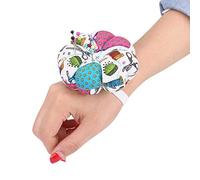 Cojín para Alfileres con Diseño de Calabaza, Alfiletero de Costura con Bandeja Extraíble y Muñequera Incorporada, Decoración Floral