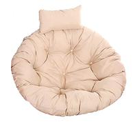 Cojín para Asiento Colgante Tipo Cesta， Cojín for Silla Hamaca con Almohada Ajustable, Lavable y de ratán(Beige 1)