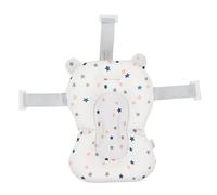 Cojín para asiento de bañera de bebé, plegable, ajustable, para recién nacidos, asiento de baño de bebé de 0 a 12 meses (estrellas blancas)