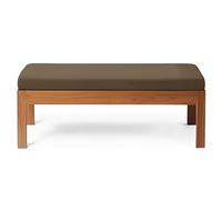 Cojín para asiento de exterior de 5 cm de grosor, impermeable y antideslizante, lavable, para patio, color marrón, 140 x 40 x 5 cm, perfecto para bancos y males