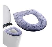 Cojín para asiento de inodoro, cojín acolchado para asiento de inodoro, almohadillas lavables de terciopelo espesado, alfombrilla de inodoro reutilizable con diseño de bolsa completa con cremallera