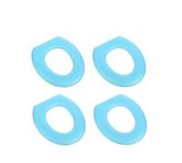 Cojín para Asiento de Inodoro Funda for asiento de inodoro con forma O que mantiene el calor, patrón calabaza, alfombrilla for, almohadilla suave tejida, accesorios baño lavables(Blue-4Pcs)