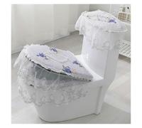 Cojín para asiento de inodoro， Juego de fundas for tapa inodoro, almohadillas for asiento terciopelo con diamantes dorados(White)