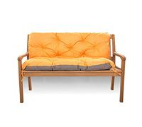 Cojín para banco de 2 o 3 plazas, cojín para columpio de jardín, cojín para sofá gardino, cojín para banco de interior, cojín para banco de exterior (110_x_60_x_50_cm, naranja)