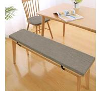 Cojín para banco de exterior, 190 x 45 x 3 cm / 74.9x17.7x1.2in, cojín para asiento de banco, lino, relleno de esponja de alta densidad, funda de cojín extraíble y lavable, antideslizante