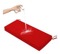 Cojín para banco de exterior, 8 cm de grosor, doble tubo, cojín de jardín de 2/3 plazas, antideslizante y lavable, funda de asiento para columpio de patio, color rojo, 200 x 40 x 8 cm