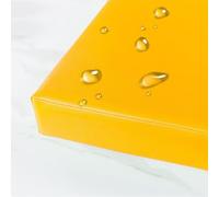 Cojín para banco de exterior de 8 cm de grosor, impermeable, antideslizante, de piel sintética, para porche o columpio, funda extraíble, asiento suave (Geel, 14 x 48 pulgadas)