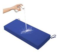 Cojín para banco de ratán para exteriores, impermeable y antideslizante, 8 cm de grosor, perfecto para ventanales, sofás y asientos de columpio, 130 x 45 x 8 cm, diseño de doble filo, color azul rey
