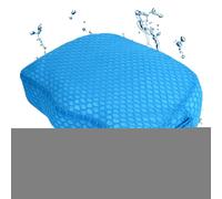 Cojín para bañera de hidromasaje 40 x 30,5 x 12,7 cm - Asiento de hidromasaje con base antideslizante Microdot - Cojín de secado rápido para interior o exterior, con 2 esponjas de tortuga, azul/gris