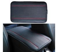 CojíN Para Consola Central De Coche, CojíN Para Reposabrazos De Consola Central De Piel SintéTica, Apto Para La MayoríA De VehíCulos, SUV, Interior De CamióN (Negro Rojo)