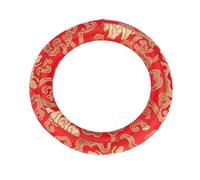 Cojín para cuenco tibetano, 18 cm, brocado de seda, redondo, para meditación, brocado de seda, cojín para anillo, cojín para curación de sonido y accesorios para cuencos de sonido (Roja)