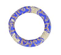 Cojín para cuenco tibetano, 18 cm, brocado de seda, redondo, para meditación, brocado de seda, cojín para anillo, cojín para curación de sonido y accesorios para cuencos de sonido (Azul)