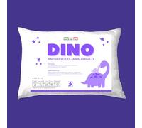 Cojín para cuna de niño 60 x 40 Dino con funda 100% algodón - Perfecto para cunas y cunas, cojín hipoalergénico apto para adultos fabricado en Italia con relleno suave y anti-deformación