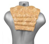 Cojín para el cuello con parte dorsale - Almohada térmica - Saco térmico de semillas - Cojín caliente para la espalda - Huesos de cerezas (color: batik oro)
