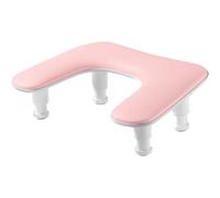Cojín para las manos y reposabrazos para manicura, U Shaped PU Leather Nail Arm Rest Ergonomic Angled Wrist Support Art Salon Multicolor(Pink)