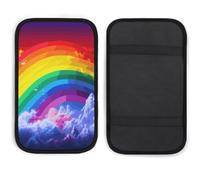 Cojín para pasamanos de coche arcoíris, suave, cómodo, antideslizante, cojín de neopreno para reposabrazos de coche, decoración universal, funda de consola central de coche para la mayoría de coches