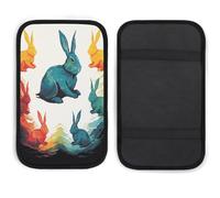 Cojín para pasamanos de coche, diseño de conejo arcoíris, suave, cómodo, antideslizante, cojín de neopreno universal, decoración universal para la mayoría de coches, camiones y SUV