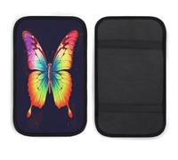Cojín para pasamanos de coche, diseño de mariposa arcoíris, suave, cómodo, antideslizante, cojín de neopreno universal, decoración universal para la mayoría de coches, camiones y SUV