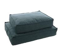 Flamingo Avalon Rectangular Cushion with Zip and Blue Trim, 80 x 60 x 18 cm