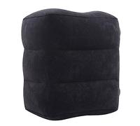 Cojín para Reposapiés de Viaje, Ventilación Doble, Lavable, Compacto, Cómodo, Flocado de PVC, Alivia la Fatiga, Reposapiés Inflable para el Hogar y la Oficina (azul oscuro)