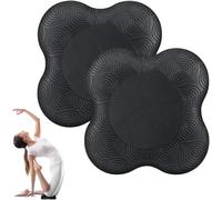 Cojín para rodillas de yoga, yoga antideslizante, rodillera para yoga de 20 x 20 cm, estera para rodilleras, protector de rodilla para yoga, soporte para rodilla (negro), paquete de 2