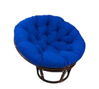 Cojín para silla, 100 % algodón, grueso y suave, redondo, tamaño estándar, cojín para silla mecedora para patio y sala de estar, color azul real, 130 cm