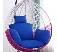 Cojín para Silla Colgante con Forma de Huevo, con reposacabezas, Grueso para Exteriores, Ideal para Dormitorio, Patio y balcón (Solo 1 cojín) (Azul Oscuro)