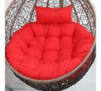 Cojín para Silla Colgante con Forma de Huevo, de Repuesto, con reposacabezas, extraíble y Lavable, para Silla Colgante de jardín, Solo 1 cojín (Rojo Claro, 99 cm)