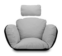 Cojín para Silla Colgante de jardín - Gran cojin Redondo para Silla Colgante sillón papasan y Columpio Asiento Acolchado Ideal para Interior y Exterior Comodidad y Relax Gris Claro