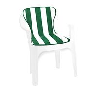 Cojín para silla con respaldo universal - 100% Made in Italy - Mod. Violino - Diseño a rayas, VERDE