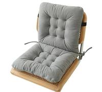 Cojín para silla de 40 x 80 cm con respaldo, almohada de apoyo con respaldo de correa, cojín de asiento de perfil bajo para sillas de jardín, almohadillas de banco para interiores y exteriores.