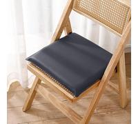 Cojín para silla de comedor de espuma viscoelástica de látex con cremallera, antideslizante, de piel sintética, para jardín, patio, comedor, oficina, impermeable, color azul sólido, 50 x 50 x 4 cm