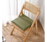 Cojín para silla de comedor de espuma viscoelástica de látex con cremallera, antideslizante, de piel sintética, para jardín, patio, comedor, oficina, impermeable, color verde sólido, 45 x 50 x 4 cm