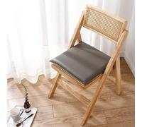 Cojín para silla de comedor de espuma viscoelástica de látex con cremallera, antideslizante, de piel sintética, para jardín, patio, comedor, oficina, impermeable, color marrón oscuro, 45 x 45 x 4 cm