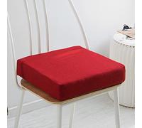 Cojín para silla de espuma viscoelástica, extraíble, grosor 5/8 cm, 40/45/50 cm, cojín de asiento de lujo, grande, antideslizante, para silla de comedor, jardín, oficina, cocina, 45 x 45 x 5 cm, rojo