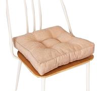 Cojín Para Silla De Ratan, Cojines Para Silla De Ruedas Oficina Cocina Gaming Terraza Escritorio,Cojines De Asiento Cuadrado Almohadilla,para Exterior/Interior Sillas(Linen beige,40x40 cm)