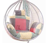 Cojín para Silla Egg, Asiento de Silla Columpio Colgante for Exteriores, Funda de cojín Gruesa Lavable for Silla Hamaca Grande con reposacabezas y reposabrazos(Lattice)