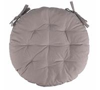 Cojín para Silla Exterior Impermeable Redondo, Color Pardo, diámetro 40 x 7 cm, de algodón y poliéster, Estè