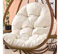 Cojín para Silla Tipo Hamaca «Egg», Hanging Basket Chair Cushion Pad 120x80cm Multicolor for Indoor Outdoor Hammock Swing Bench(White)