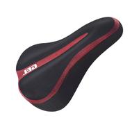 Cojín para sillín de bicicleta de silicona muy flexible, almohadilla de gel para bicicleta de montaña, trekking, entrenamiento, tamaño 29,5 x 17 cm, fijación elástica, resistente a la lluvia