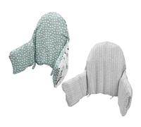 Cojín para trona, cojín para trona IKEA Antilop, paquete de 2 cojines para trona, cojín inflable incorporado, asiento para bebé más cómodo (hoja fresca/gris rayado)