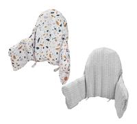 Cojín para trona, cojín para trona IKEA Antilop, paquete de 2 cojines para trona, cojín inflable incorporado, asiento para bebé más cómodo (gris rayado/flor de piedra)