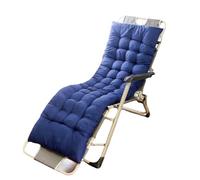 Cojín para tumbona de color sólido, cojín grueso para asiento de ventana de bahía, colchón con correas antideslizantes, para patio, playa, uso en exteriores e interiores (azul, 150 x 50 pulgadas)