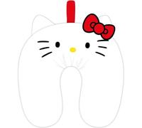 Cojín para viaje Hello Kitty, diseño suave tipo “U” en blanco con orejitas y la clásica cara bordada para cuello infantil cómodo y adorable