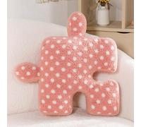 Cojín Peluche con Forma Rompecabezas Suave Cómodo Decorativo Multiusos para Hogar Dormitorio Oficina Meditación Yoga Amantes Rompecabezas(Red)