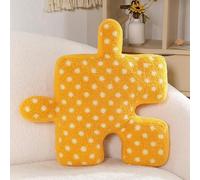 Cojín Peluche con Forma Rompecabezas Suave Cómodo Decorativo Multiusos para Hogar Dormitorio Oficina Meditación Yoga Amantes Rompecabezas(Orange)