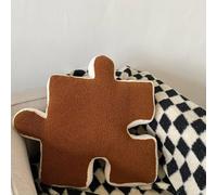 Cojín Peluche con Forma Rompecabezas Suave Cómodo Decorativo Multiusos para Hogar Dormitorio Oficina Meditación Yoga Amantes Rompecabezas(Bronze)